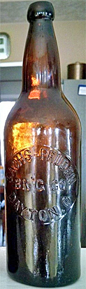 SACHS - PRUDEN BREWING COMPANY EMBOSSED BEER BOTTLE