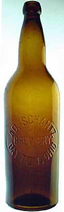 ADAM SCHANTZ BREWERY EMBOSSED BEER BOTTLE