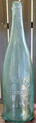 ADAM SCHANTZ BREWERY EMBOSSED BEER BOTTLE