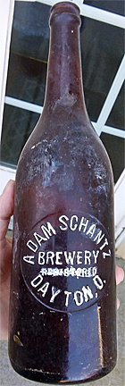 ADAM SCHANTZ BREWERY EMBOSSED BEER BOTTLE