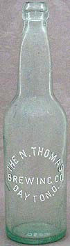 THE N. THOMAS BREWING COMPANY EMBOSSED BEER BOTTLE