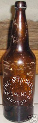 THE N. THOMAS BREWING COMPANY EMBOSSED BEER BOTTLE