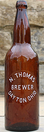 N. THOMAS BREWER EMBOSSED BEER BOTTLE