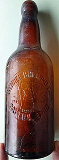 WEHNER BREWING COMPANY EMBOSSED BEER BOTTLE