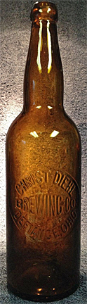 CHRIST DIEHL BREWING COMPANY EMBOSSED BEER BOTTLE