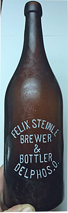 FELIX STEINLE BREWER & BOTTLER EMBOSSED BEER BOTTLE