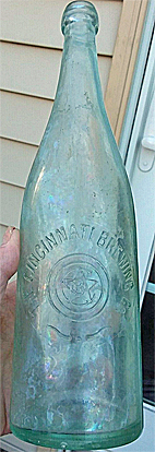 THE CINCINNATI BREWING COMPANY EMBOSSED BEER BOTTLE