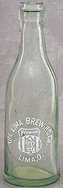 THE LIMA BREWING COMPANY EMBOSSED BEER BOTTLE