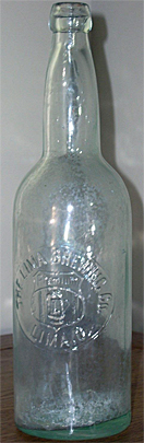 THE LIMA BREWING COMPANY EMBOSSED BEER BOTTLE