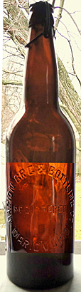 MARION BREWING & BOTTLING COMPANY EMBOSSED BEER BOTTLE