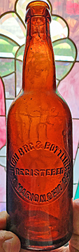 MARION BREWING & BOTTLING COMPANY EMBOSSED BEER BOTTLE