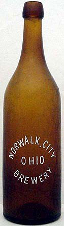 NORWALK CITY BREWERY EMBOSSED BEER BOTTLE