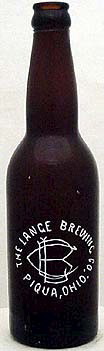 THE LANGE BREWING COMPANY EMBOSSED BEER BOTTLE