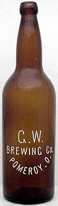 G. W. BREWING COMPANY EMBOSSED BEER BOTTLE