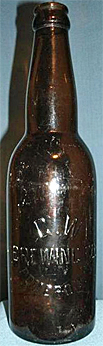 G. W. BREWING COMPANY EMBOSSED BEER BOTTLE