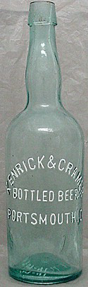 KENRICK & CRAMER BOTTLED BEER EMBOSSED BEER BOTTLE