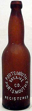 PORTSMOUTH BREWING & ICE COMPANY EMBOSSED BEER BOTTLE