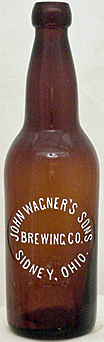 JOHN WAGNER'S SONS BREWING COMPANY EMBOSSED BEER BOTTLE