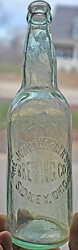 JOHN WAGNER'S SONS BREWING COMPANY EMBOSSED BEER BOTTLE