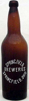 SPRINGFIELD BREWERIES EMBOSSED BEER BOTTLE