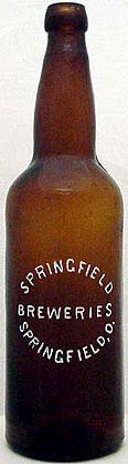 SPRINGFIELD BREWERIES EMBOSSED BEER BOTTLE