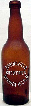 SPRINGFIELD BREWERIES EMBOSSED BEER BOTTLE