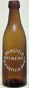 SPRINGFIELD BREWERIES EMBOSSED BEER BOTTLE