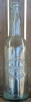 SPRINGFIELD BREWERIES EMBOSSED BEER BOTTLE