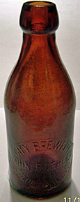 JOHN BUEHLER CITY BREWERY EMBOSSED BEER BOTTLE