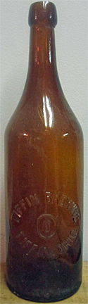 TIFFIN BREWING COMPANY EMBOSSED BEER BOTTLE