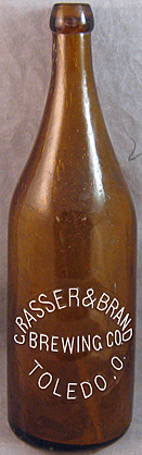 THE GRASSER AND BRAND BREWING COMPANY EMBOSSED BEER BOTTLE