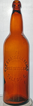 THE GRASSER AND BRAND BREWING COMPANY EMBOSSED BEER BOTTLE