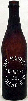 THE MAUMEE BREWERY COMPANY EMBOSSED BEER BOTTLE