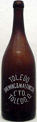 TOLEDO BREWING AND MALTING COMPANY LIMITED EMBOSSED BEER BOTTLE