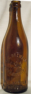 U. S. BREWERY EMBOSSED BEER BOTTLE