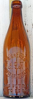 U. S. BREWERY EMBOSSED BEER BOTTLE