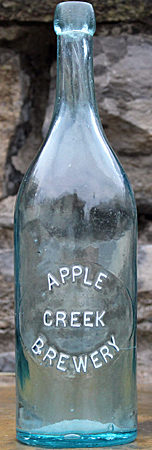 APPLE CREEK BREWERY EMBOSSED BEER BOTTLE