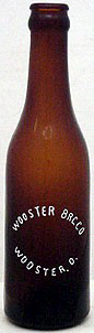 WOOSTER BREWING COMPANY EMBOSSED BEER BOTTLE