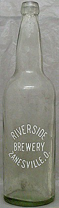 RIVERSIDE BREWERY EMBOSSED BEER BOTTLE