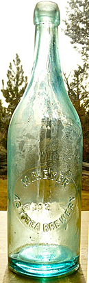 M. MEYER ASTOREA BREWERY EMBOSSED BEER BOTTLE