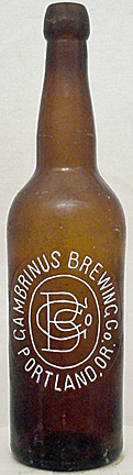 GAMBRINUS BREWING COMPANY EMBOSSED BEER BOTTLE