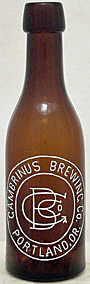 GAMBRINUS BREWING COMPANY EMBOSSED BEER BOTTLE