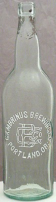 GAMBRINUS BREWING COMPANY EMBOSSED BEER BOTTLE