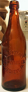 ALLEGHENY BREWING COMPANY EMBOSSED BEER BOTTLE