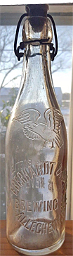 EBERHARDT & OBER BREWING COMPANY EMBOSSED BEER BOTTLE