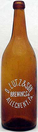 D. LUTZ & SON BREWING COMPANY EMBOSSED BEER BOTTLE