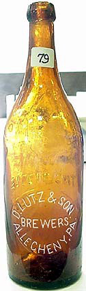 D. LUTZ & SON BREWERS EMBOSSED BEER BOTTLE