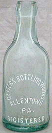 GETTER'S BOTTLING WORKS WEISS BEER EMBOSSED BEER BOTTLE