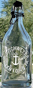 D. E. SCHWEYER WEISS BEER EMBOSSED BEER BOTTLE