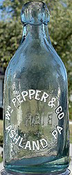 WILLIAM PEPPER & COMPANY WEISS BIER EMBOSSED BEER BOTTLE